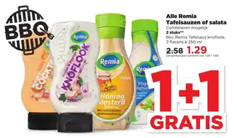 PLUS Alle Remia Tafelsauzen of salata 2*250ml aanbieding