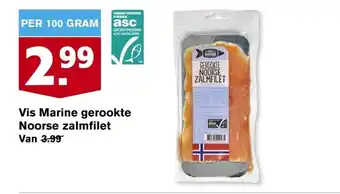 Hoogvliet Vis marine gerookte noorse zalmfilet 100g aanbieding