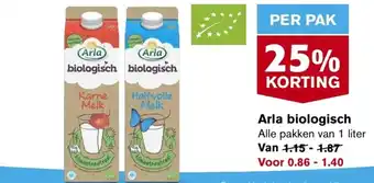 Hoogvliet Arla biologisch 1L aanbieding