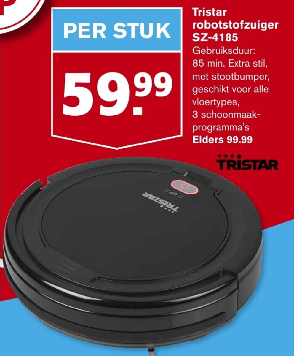 Tristar robotstofzuiger SZ4185 aanbieding bij Hoogvliet