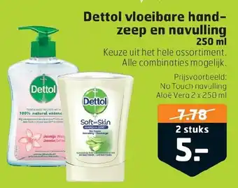 Trekpleister Dettol vloeibare handzeep en navulling aanbieding