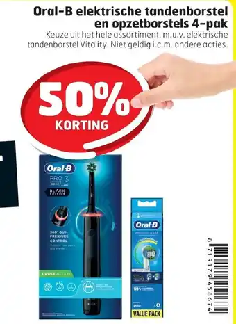 Trekpleister Oral-B elektrische tandenborstel en opzetborstels 4-pak aanbieding