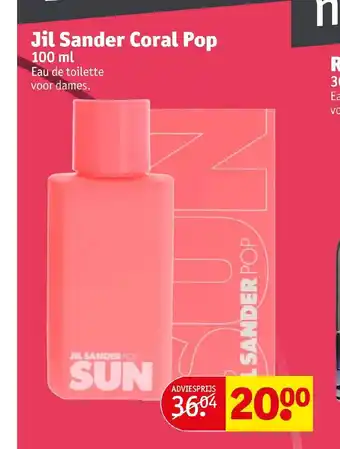 Kruidvat Jil Sander Coral Pop 100 ml aanbieding