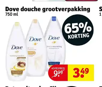 Kruidvat Dove douche grootverpakking 750 ml aanbieding