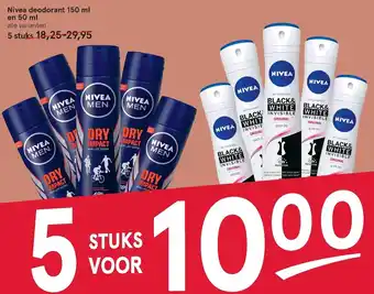 Etos Nivea deodorant 150ml en 50ml 5stuks aanbieding