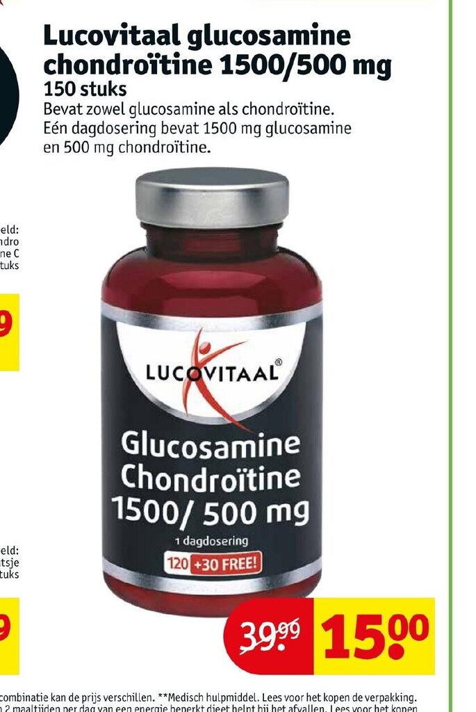 Lucovitaal glucosamine chondroitine 1500/500 mg 150 stuks aanbieding