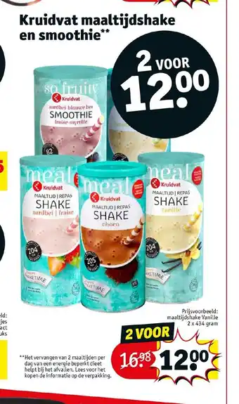 Kruidvat Maaltijdshake en smoothie aanbieding