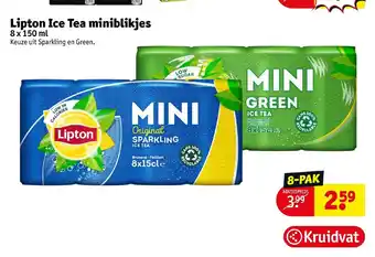 Kruidvat Lipton Ice Tea miniblikjes 8 x 150 ml aanbieding