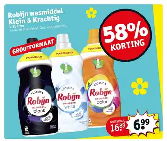 Kruidvat Robijn wasmidddel Klein & Krachtig 1.19 liter aanbieding