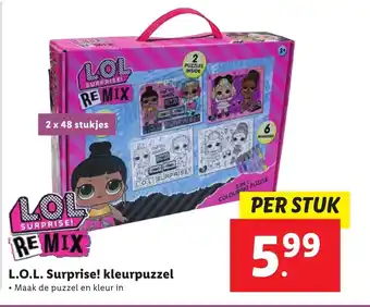 Lidl L.O.L surprise! kleurpuzzel aanbieding