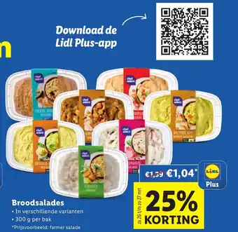 Lidl Broodsalades 300g aanbieding