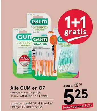 Etos Alle Gum En O7 1+1 Gratis aanbieding