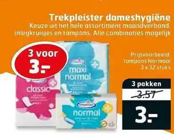 Trekpleister Trekpleister Dameshygiëne aanbieding