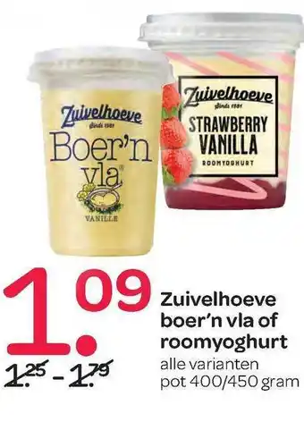 Spar Zuivelhoeve Boer'n Vla Of Roomyoghurt aanbieding