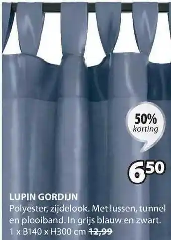 Jysk Lupin Gordijn 50% Korting aanbieding