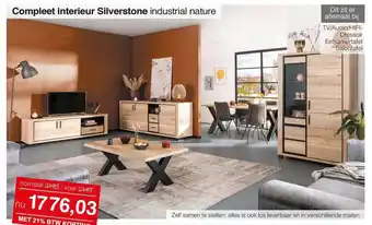 Woonsquare Compleet Interieur Silverstone Industrial Nature TV-Audio-Hifi-Dressoir, Eetkamertafel Of Salontafel aanbieding