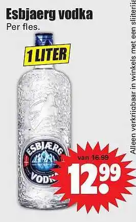 Dirk Esbjaerg Vodka 1 liter aanbieding