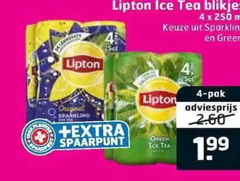 Trekpleister Lipton Ice Tea Blikjes aanbieding