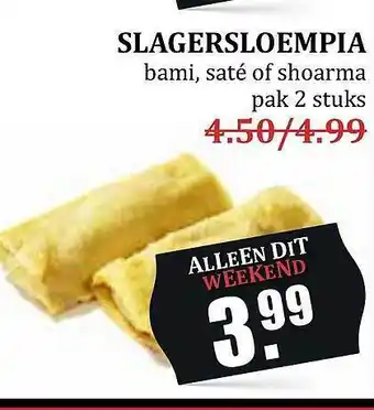 MCD Supermarkt Slagersloempia Bami, Saté Of Shoarma aanbieding