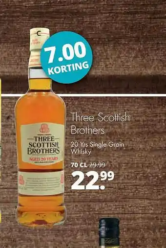 Mitra Three Scottish Brothers 20 Yrs Single Grain Whisky 7.00 Korting aanbieding