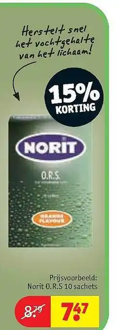 Kruidvat Norit O.R.S. 15% Korting aanbieding