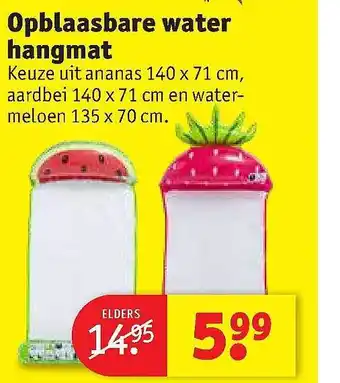 Kruidvat Opblaasbare Water Hangmat aanbieding