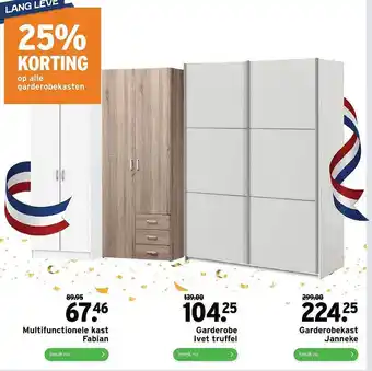 GAMMA Multifunctionele Kast Fabian, Garderobe Ivet Truffel Of Garderobekast Janneke 25% Korting aanbieding