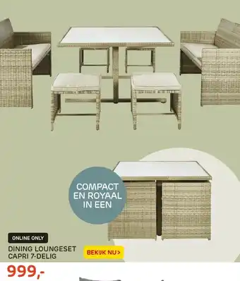 Praxis Tuincentrum Dining loungeset capri 7-delig aanbieding
