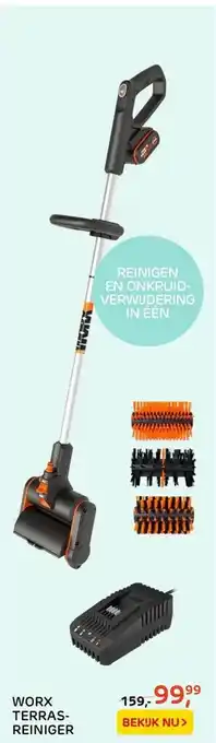 Praxis Tuincentrum Worx terras-reiniger aanbieding