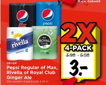 Vomar Voordeelmarkt Pepsi Regular of Max, Rivella of Royal Club Ginger Ale aanbieding