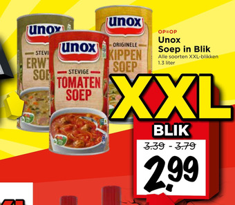 Vomar Voordeelmarkt Unox Soep in Blik aanbieding