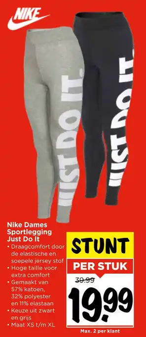 Vomar Voordeelmarkt Nike Dames Sportlegging Just Do It aanbieding