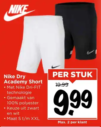 Vomar Voordeelmarkt Nike Dry Academy Short aanbieding