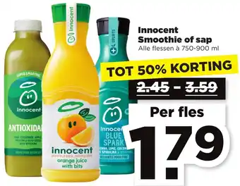 PLUS Innocent smoothie of sap 750-900 ml aanbieding