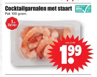 Dirk Cocktailgarnalen met staart pak 100 gram aanbieding