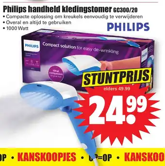 Dirk Philips handheld kledingstomer GC300/20 1000 Watt aanbieding