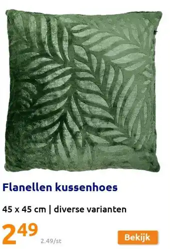 Action Flanellen kussenhoes aanbieding