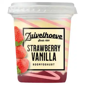 PLUS Zuivelhoeve Roomyoghurt strawberry vanilla aanbieding