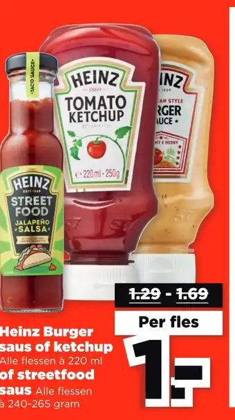 PLUS Heinz Burger saus of ketchup aanbieding