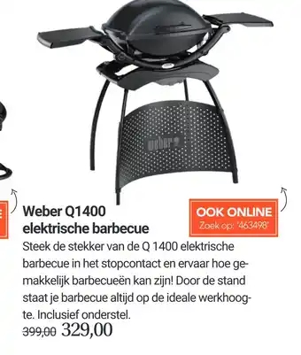 Tuincentrum Osdorp Weber Q1400 elektrische barbecue aanbieding