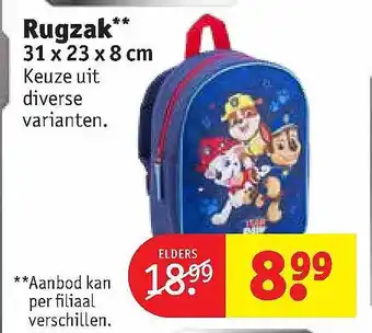 Kruidvat Rugzak 31 X 23 X 8 Cm aanbieding