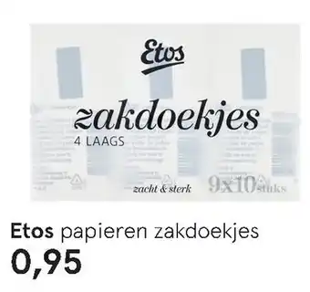 Etos Etos papieren zakdoekjes aanbieding