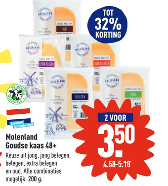 ALDI Molenland Goudse kaas 48+ aanbieding