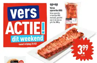 ALDI Verse spareribs BBQ aanbieding