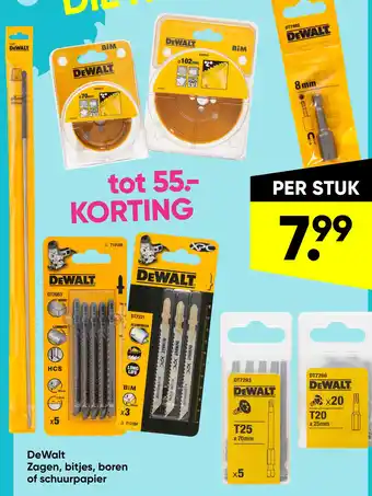 Big Bazar DeWalt Zagen, bitjes, boren of schuurpapier aanbieding