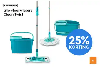 Blokker 25% korting op de clean twist range (systemen) aanbieding