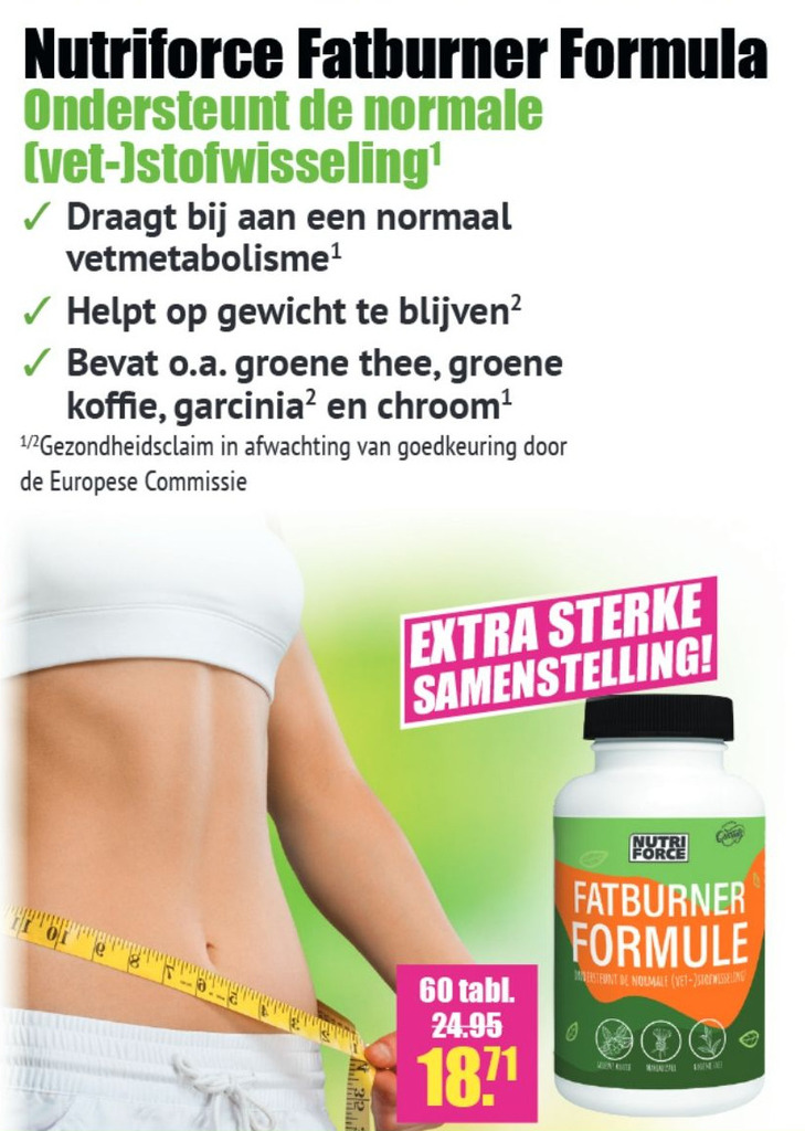 Nutriforce Fatburner Formula aanbieding bij Gezond & Wel