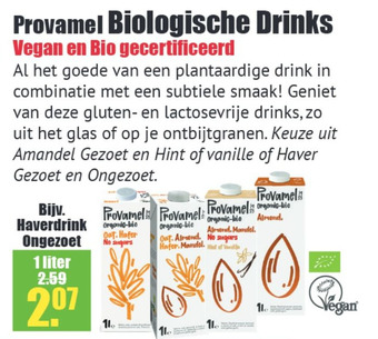 Gezond & Wel Provamel Biologische Drinks aanbieding