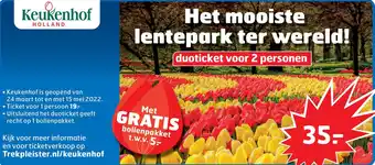 Trekpleister Duoticket Keukenhof voor 2 personen aanbieding