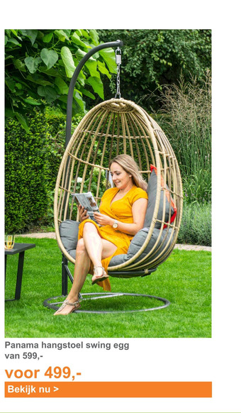 Tuinmeubelland Panama hangstoel swing egg aanbieding